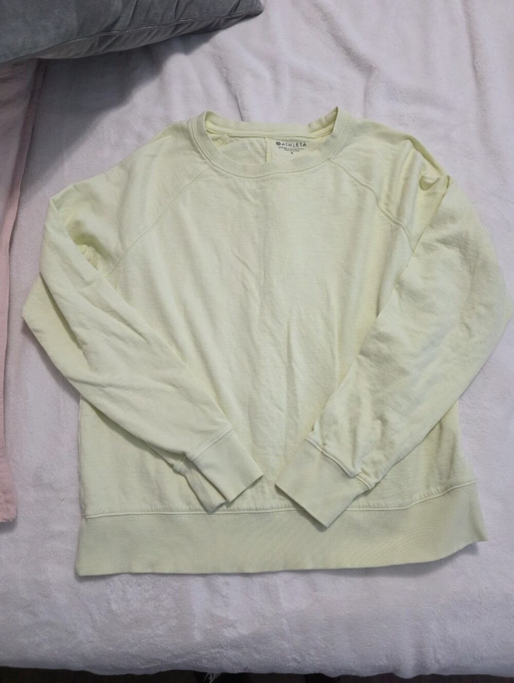Athleta Sundown Light Yellow Crewneck Sweatshirt 405162 Pineapple Whip